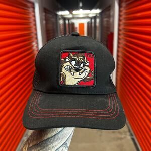 Looney Tunes Taz Trucker Hat Black Snapback Tasmanian Devil